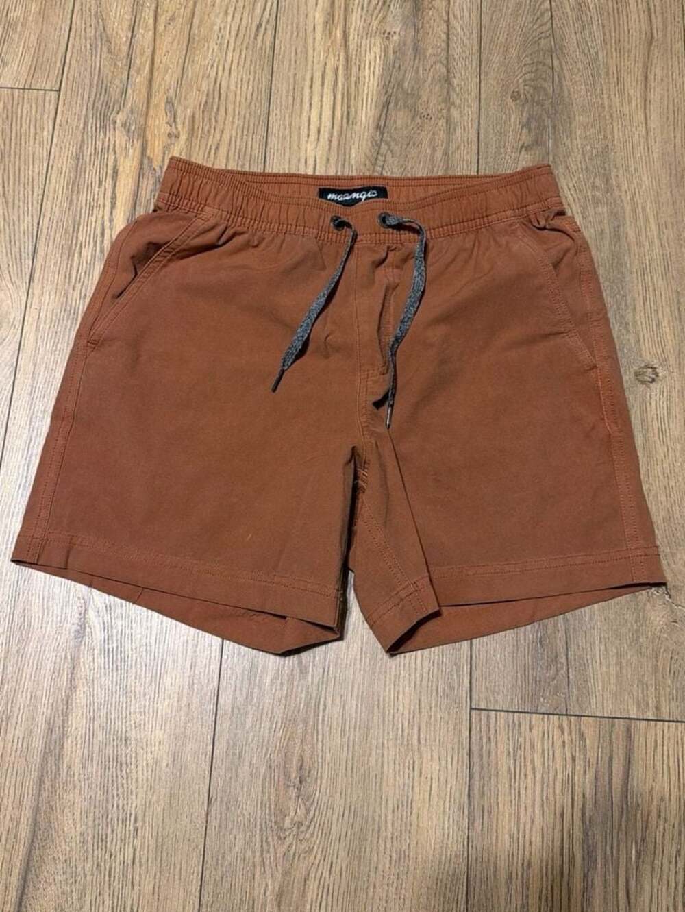 Maamgic Men's 5-Inch Stretch Quick Dry Swim Trunk Hybrid Shorts in Rust Brown
